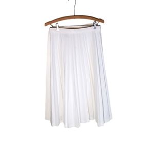 Vintage 60s White Crisp Pleated A-Line Midi Midcalf Marilyn Glam Skirt